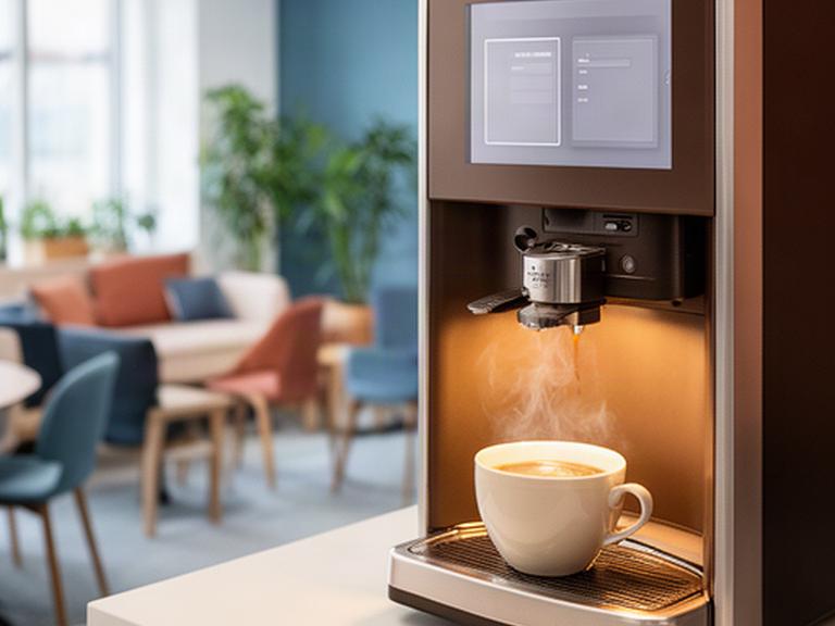 Distributore automatico di caffè e bevande calde installato in una sala comune